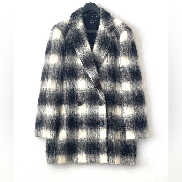 Theory Black and White Plaid Coat - Picture 3 of 12